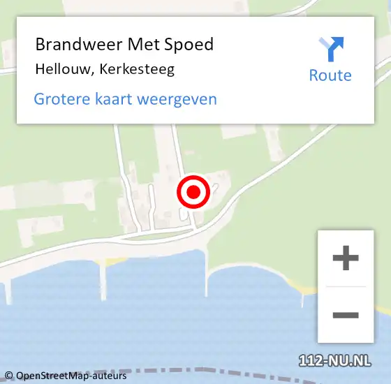 Locatie op kaart van de 112 melding: Brandweer Met Spoed Naar Hellouw, Kerkesteeg op 3 november 2024 10:00