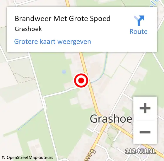 Locatie op kaart van de 112 melding: Brandweer Met Grote Spoed Naar Grashoek op 3 november 2024 10:20