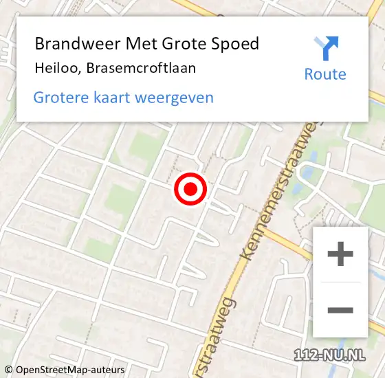 Locatie op kaart van de 112 melding: Brandweer Met Grote Spoed Naar Heiloo, Brasemcroftlaan op 3 november 2024 10:22