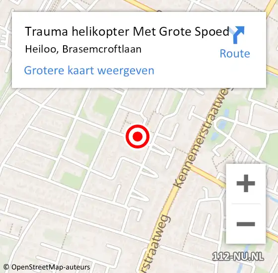 Locatie op kaart van de 112 melding: Trauma helikopter Met Grote Spoed Naar Heiloo, Brasemcroftlaan op 3 november 2024 10:31