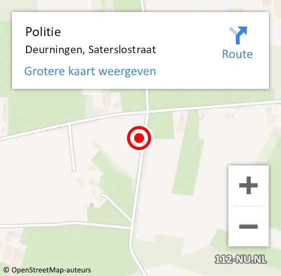 Locatie op kaart van de 112 melding: Politie Deurningen, Saterslostraat op 3 november 2024 11:52