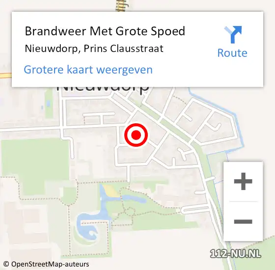 Locatie op kaart van de 112 melding: Brandweer Met Grote Spoed Naar Nieuwdorp, Prins Clausstraat op 3 november 2024 12:19