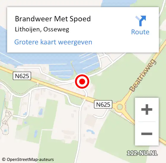 Locatie op kaart van de 112 melding: Brandweer Met Spoed Naar Berghem, Osseweg op 3 november 2024 12:53