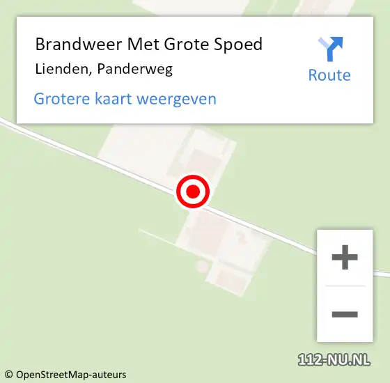 Locatie op kaart van de 112 melding: Brandweer Met Grote Spoed Naar Lienden, Panderweg op 3 november 2024 13:04