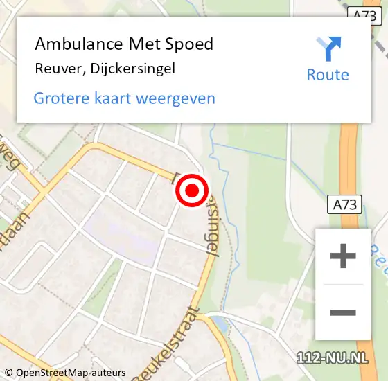 Locatie op kaart van de 112 melding: Ambulance Met Spoed Naar Reuver, Dijckersingel op 3 november 2024 13:15