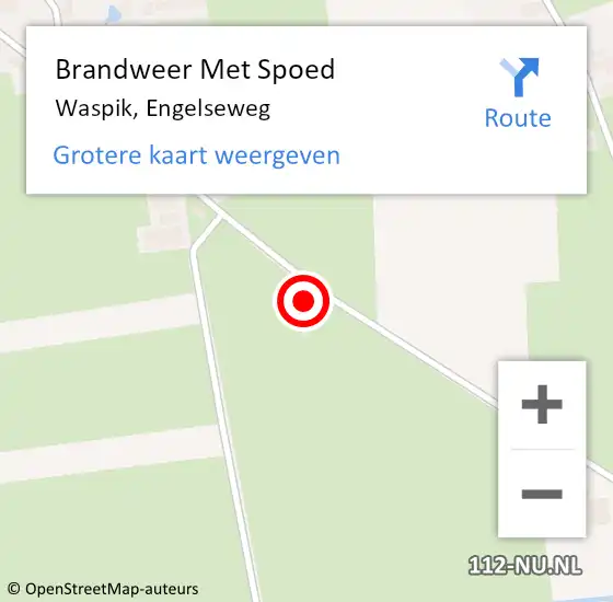 Locatie op kaart van de 112 melding: Brandweer Met Spoed Naar Waspik, Engelseweg op 18 oktober 2013 18:07