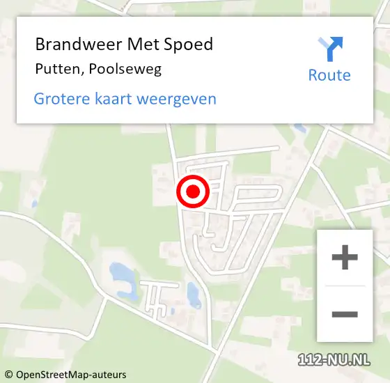 Locatie op kaart van de 112 melding: Brandweer Met Spoed Naar Putten, Poolseweg op 3 november 2024 13:40