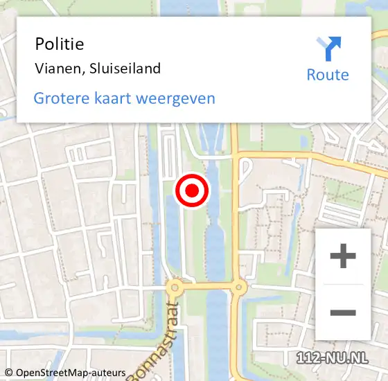 Locatie op kaart van de 112 melding: Politie Vianen, Sluiseiland op 3 november 2024 13:53