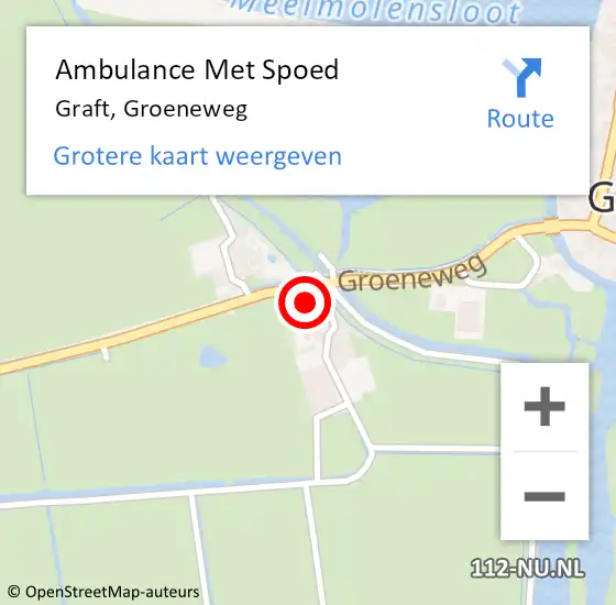 Locatie op kaart van de 112 melding: Ambulance Met Spoed Naar Graft, Groeneweg op 3 november 2024 13:59