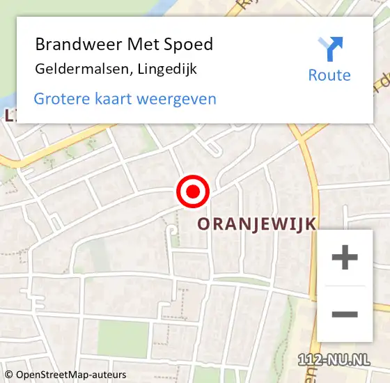 Locatie op kaart van de 112 melding: Brandweer Met Spoed Naar Geldermalsen, Lingedijk op 3 november 2024 14:08