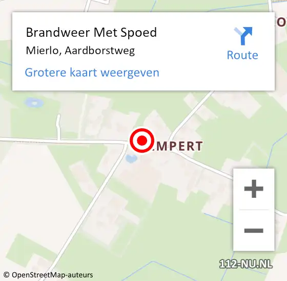 Locatie op kaart van de 112 melding: Brandweer Met Spoed Naar Mierlo, Aardborstweg op 3 november 2024 14:09