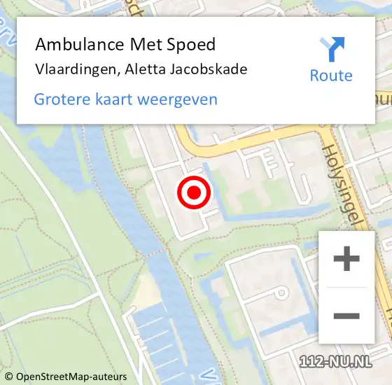 Locatie op kaart van de 112 melding: Ambulance Met Spoed Naar Vlaardingen, Aletta Jacobskade op 3 november 2024 14:47