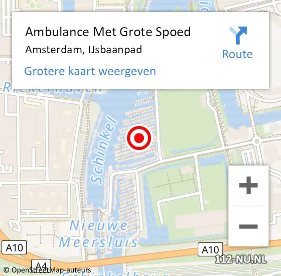 Locatie op kaart van de 112 melding: Ambulance Met Grote Spoed Naar Amsterdam, IJsbaanpad op 3 november 2024 14:50