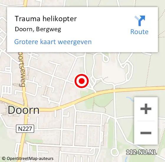 Locatie op kaart van de 112 melding: Trauma helikopter Doorn, Bergweg op 3 november 2024 15:04