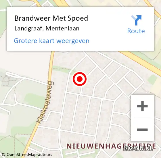 Locatie op kaart van de 112 melding: Brandweer Met Spoed Naar Landgraaf, Mentenlaan op 3 november 2024 15:08