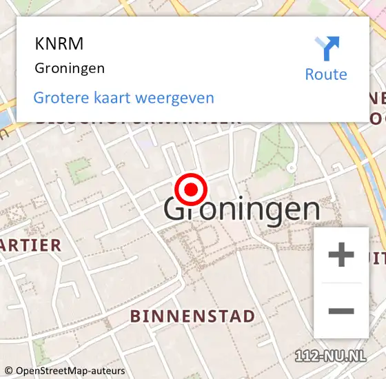 Locatie op kaart van de 112 melding: KNRM Groningen op 25 oktober 2014 17:54