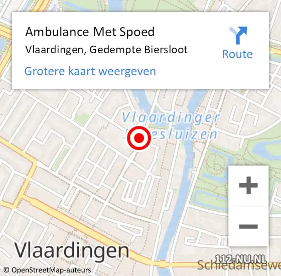 Locatie op kaart van de 112 melding: Ambulance Met Spoed Naar Vlaardingen, Gedempte Biersloot op 3 november 2024 16:24