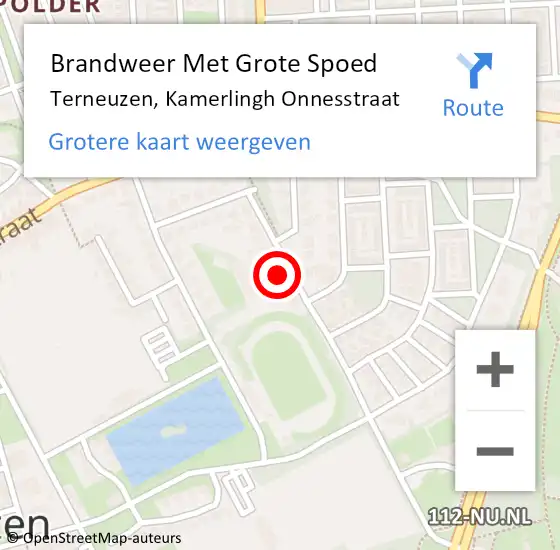 Locatie op kaart van de 112 melding: Brandweer Met Grote Spoed Naar Terneuzen, Kamerlingh Onnesstraat op 3 november 2024 16:41