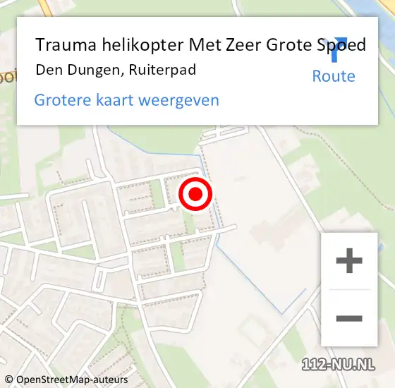 Locatie op kaart van de 112 melding: Trauma helikopter Met Zeer Grote Spoed Naar Den Dungen, Ruiterpad op 3 november 2024 17:07