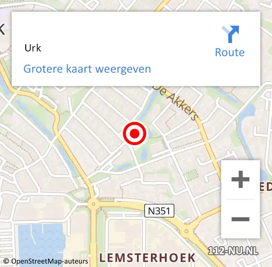 Locatie op kaart van de 112 melding:  Urk op 3 november 2024 17:14