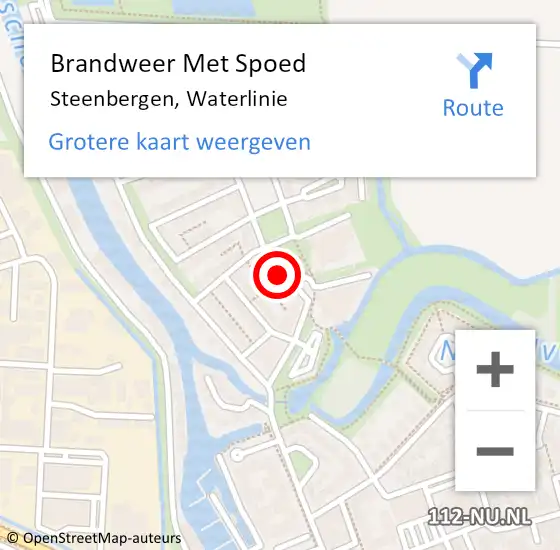 Locatie op kaart van de 112 melding: Brandweer Met Spoed Naar Steenbergen, Waterlinie op 3 november 2024 17:18