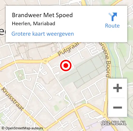 Locatie op kaart van de 112 melding: Brandweer Met Spoed Naar Heerlen, Mariabad op 3 november 2024 17:24