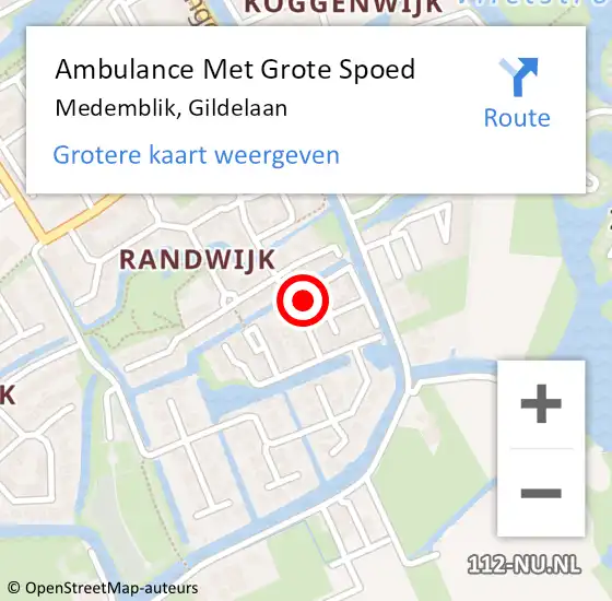 Locatie op kaart van de 112 melding: Ambulance Met Grote Spoed Naar Medemblik, Gildelaan op 3 november 2024 17:53