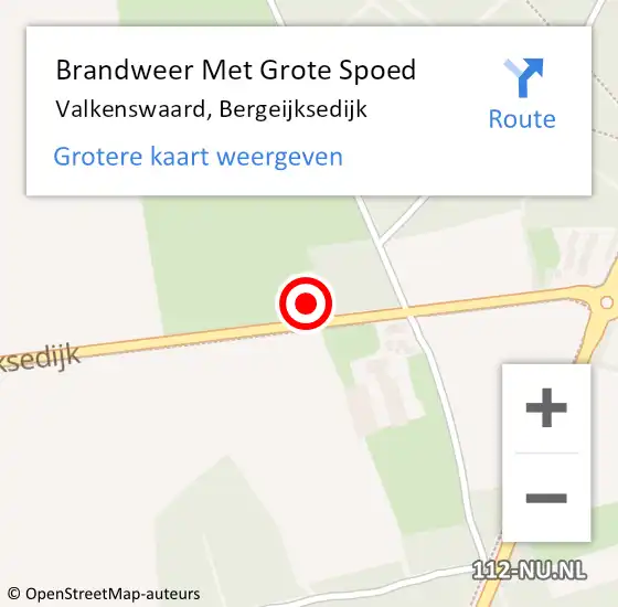 Locatie op kaart van de 112 melding: Brandweer Met Grote Spoed Naar Valkenswaard, Bergeijksedijk op 3 november 2024 17:58