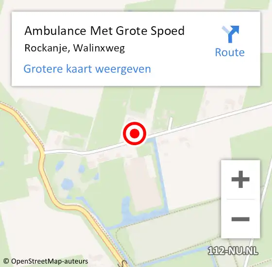 Locatie op kaart van de 112 melding: Ambulance Met Grote Spoed Naar Rockanje, Walinxweg op 3 november 2024 19:30