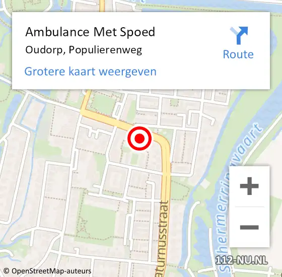 Locatie op kaart van de 112 melding: Ambulance Met Spoed Naar Oudorp, Populierenweg op 3 november 2024 19:52