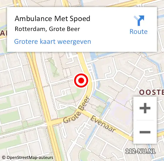 Locatie op kaart van de 112 melding: Ambulance Met Spoed Naar Rotterdam, Grote Beer op 3 november 2024 20:23