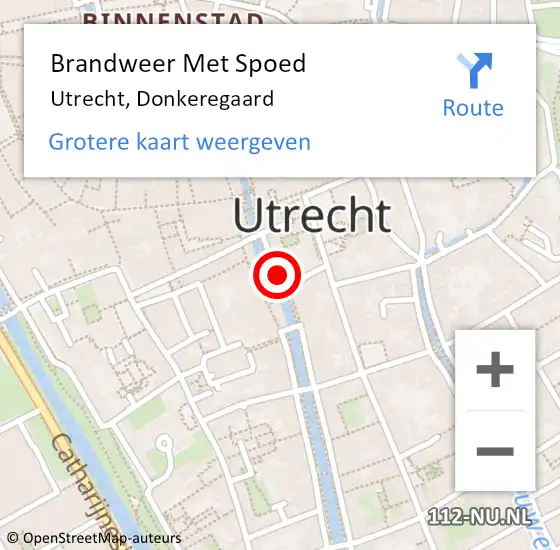 Locatie op kaart van de 112 melding: Brandweer Met Spoed Naar Utrecht, Donkeregaard op 3 november 2024 20:25