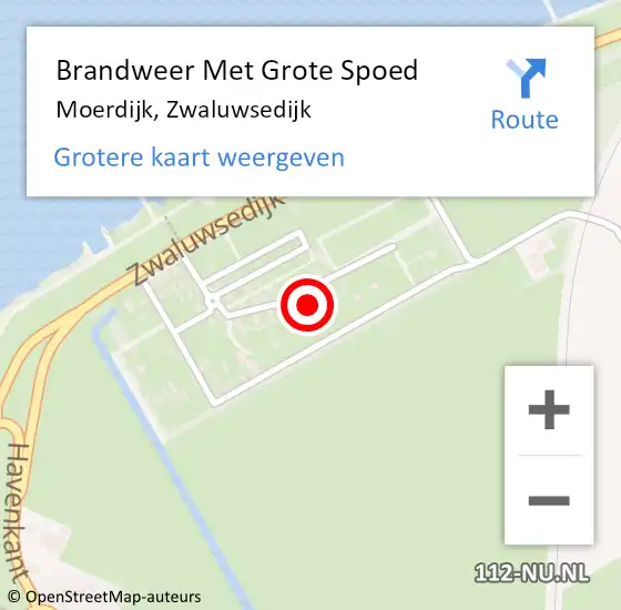 Locatie op kaart van de 112 melding: Brandweer Met Grote Spoed Naar Moerdijk, Zwaluwsedijk op 3 november 2024 23:04