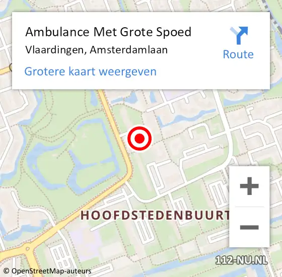 Locatie op kaart van de 112 melding: Ambulance Met Grote Spoed Naar Vlaardingen, Amsterdamlaan op 3 november 2024 23:32