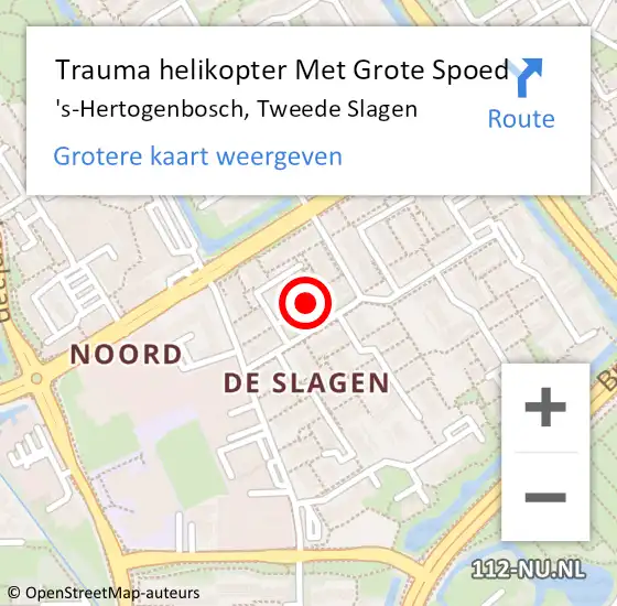 Locatie op kaart van de 112 melding: Trauma helikopter Met Grote Spoed Naar 's-Hertogenbosch, Tweede Slagen op 3 november 2024 23:43