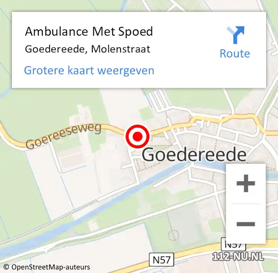 Locatie op kaart van de 112 melding: Ambulance Met Spoed Naar Goedereede, Molenstraat op 4 november 2024 02:44