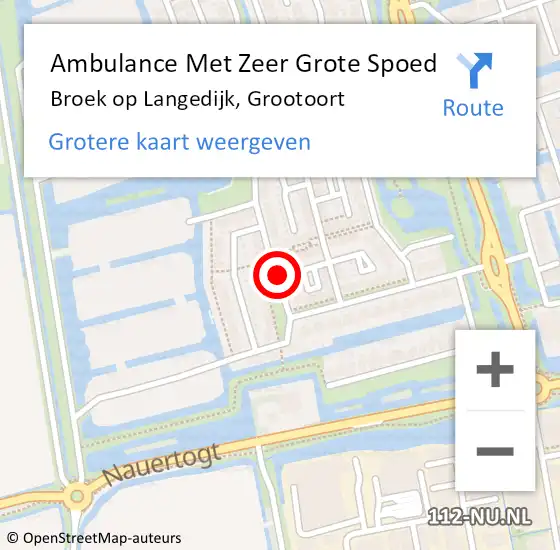 Locatie op kaart van de 112 melding: Ambulance Met Zeer Grote Spoed Naar Broek op Langedijk, Grootoort op 4 november 2024 05:04