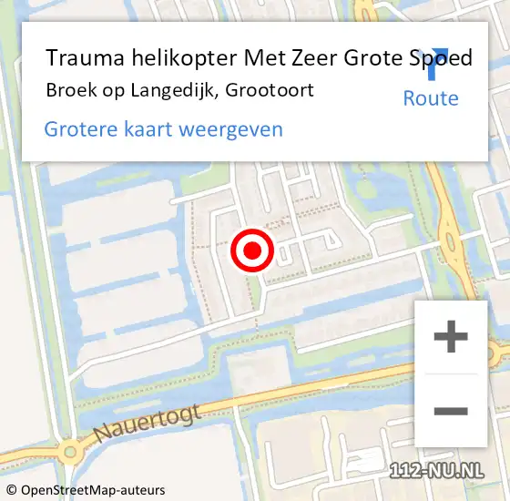 Locatie op kaart van de 112 melding: Trauma helikopter Met Zeer Grote Spoed Naar Broek op Langedijk, Grootoort op 4 november 2024 05:06