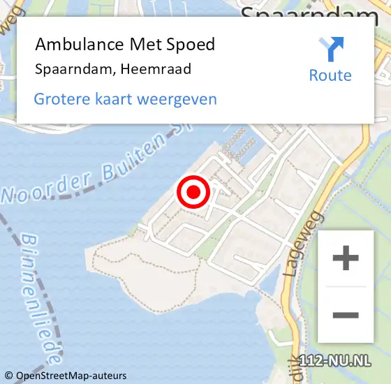 Locatie op kaart van de 112 melding: Ambulance Met Spoed Naar Spaarndam, Heemraad op 4 november 2024 06:36