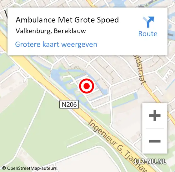 Locatie op kaart van de 112 melding: Ambulance Met Grote Spoed Naar Valkenburg, Bereklauw op 4 november 2024 06:45