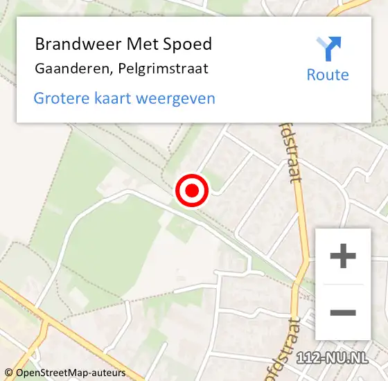 Locatie op kaart van de 112 melding: Brandweer Met Spoed Naar Gaanderen, Pelgrimstraat op 4 november 2024 07:10