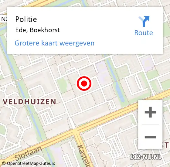 Locatie op kaart van de 112 melding: Politie Ede, Boekhorst op 4 november 2024 08:39