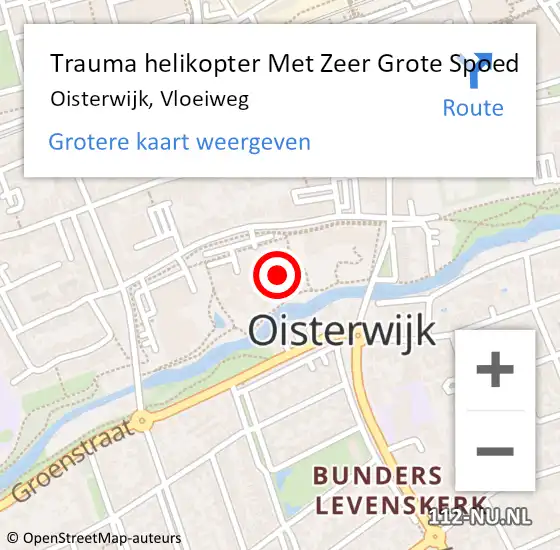 Locatie op kaart van de 112 melding: Trauma helikopter Met Zeer Grote Spoed Naar Oisterwijk, Vloeiweg op 4 november 2024 09:06