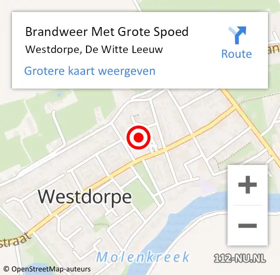 Locatie op kaart van de 112 melding: Brandweer Met Grote Spoed Naar Westdorpe, De Witte Leeuw op 4 november 2024 10:10