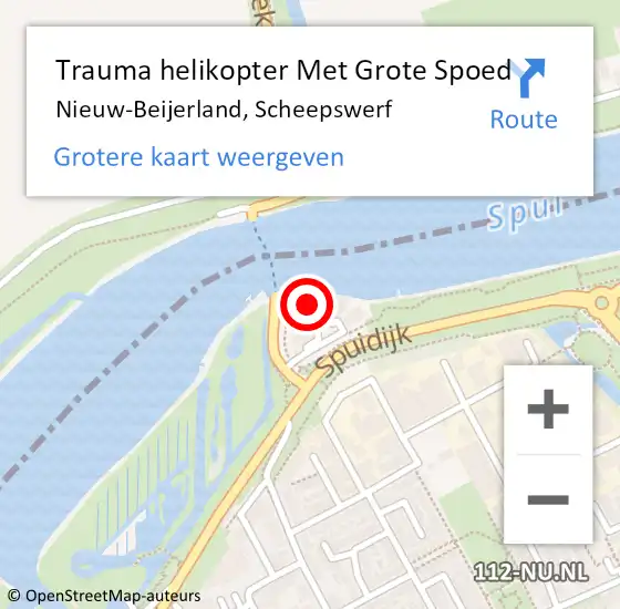 Locatie op kaart van de 112 melding: Trauma helikopter Met Grote Spoed Naar Nieuw-Beijerland, Scheepswerf op 4 november 2024 10:25