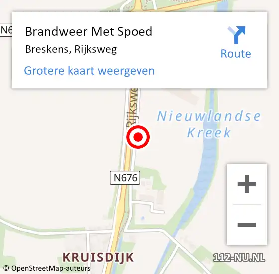 Locatie op kaart van de 112 melding: Brandweer Met Spoed Naar Breskens, Rijksweg op 4 november 2024 10:27