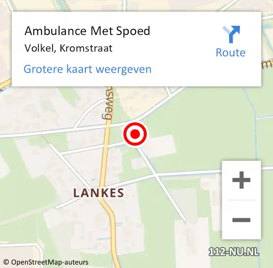 Locatie op kaart van de 112 melding: Ambulance Met Spoed Naar Volkel, Kromstraat op 25 oktober 2014 19:34