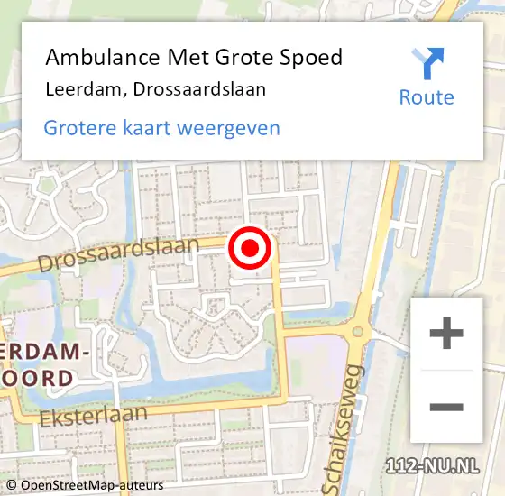 Locatie op kaart van de 112 melding: Ambulance Met Grote Spoed Naar Leerdam, Drossaardslaan op 4 november 2024 10:53