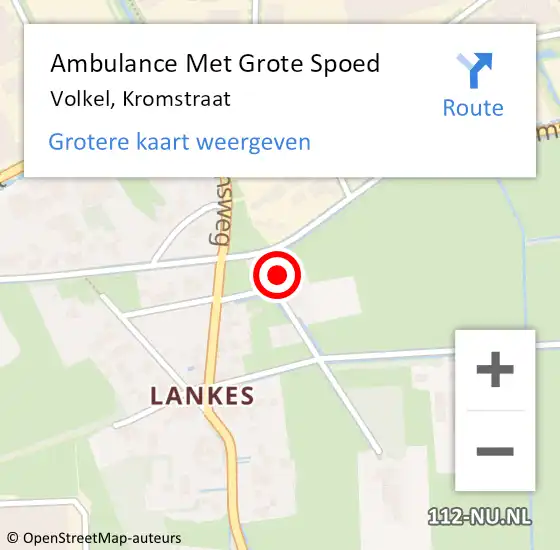 Locatie op kaart van de 112 melding: Ambulance Met Grote Spoed Naar Volkel, Kromstraat op 25 oktober 2014 19:35