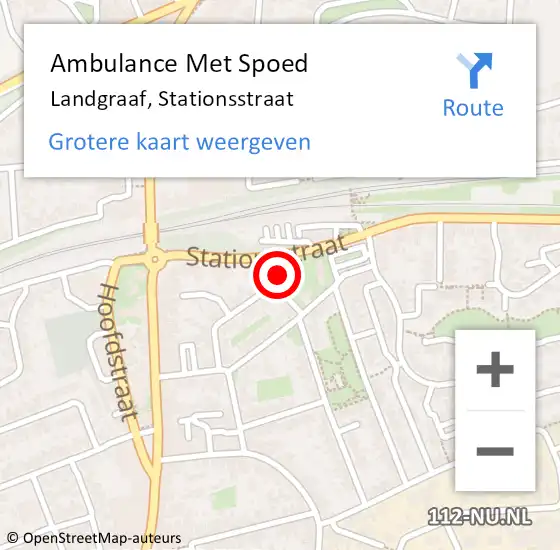 Locatie op kaart van de 112 melding: Ambulance Met Spoed Naar Landgraaf, Stationsstraat op 25 oktober 2014 19:36